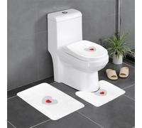 WHJSHOP Love in The Bubble Lot de 3 tapis de sol antidérapants en forme de U pour toilettes fermement fixés, absorbants et durables, épais et confortables