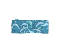 WHJSHOP Magnifique bandeau avec nœud pour bébé imprimé dauphins - Doux et extensible - Accessoire nouveau-né pour bébé fille de 0 à 6 mois - Cadeau adorable pour fête prénatale