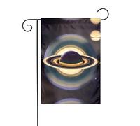 WHJSHOP Magnifique drapeau de jardin Saturne 30,5 x 45,7 cm pour décoration de cour avec une largeur de poteau de 3 cm (drapeau uniquement, mât non inclus)
