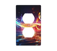 WHJSHOP Magnifique tableau de note de musique double prise murale panneau mural plaque de couverture de prise électrique Shatter décoration durable 11,4 x 7 cm