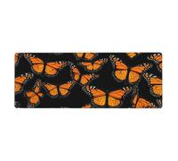 WHJSHOP Magnifique tapis de souris extra large motif papillon monarque pour ordinateur, bureau, clavier de jeu, version épaisse, 30,5 x 80 cm