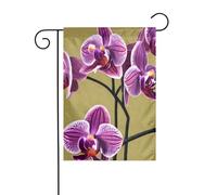 WHJSHOP Magnifiques drapeaux de jardin en forme d'orchidées 30,5 x 45,7 cm pour décoration de cour avec une largeur de poteau de 3 cm (drapeau uniquement, mât non inclus)