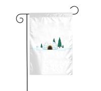 WHJSHOP Magnifiques drapeaux de jardin imprimés igloo 30,5 x 45,7 cm pour décoration de cour avec une largeur de poteau de 3 cm (drapeau uniquement, mât non inclus)
