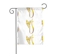 WHJSHOP Marque-page papillon doré 30,5 x 45,7 cm pour décoration de cour avec une largeur de poteau de 3 cm (drapeau uniquement, mât non inclus)