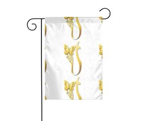 WHJSHOP Marque-page papillon doré 30,5 x 45,7 cm pour décoration de cour avec une largeur de poteau de 3 cm (drapeau uniquement, mât non inclus)