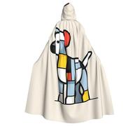 WHJSHOP Mondrian Abstractionism Cape à capuche pour adulte avec imprimé de petits animaux pour Halloween, jeux de rôle et fêtes costumées