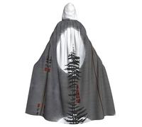 WHJSHOP Moon Pine Tree Picture Halloween Cape à capuche pour homme et femme Vêtements Mantele Jeu de rôle