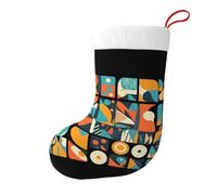 WHJSHOP Motif rétro fragments impression chaussettes de Noël festival grande capacité chaussettes imprimées décoration
