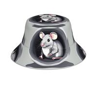WHJSHOP Mouse in The Hole - Chapeau bob réfléchissant respirant pour homme et femme - Pour voyage, camping - Noir