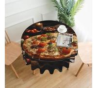 WHJSHOP Nappe ronde décorative - 152,4 cm - Imprimé pizza tomate alléchante douce infroissable pour tables à manger et fêtes