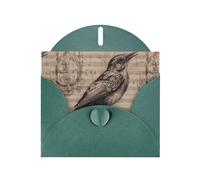 WHJSHOP Nightingale Notes Prints Carte de vœux - Papier nacré de qualité supérieure, effet perlé double face, enveloppe en papier perlé avec boucle d'amour