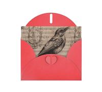 WHJSHOP Nightingale Notes Prints Carte de vœux - Papier nacré de qualité supérieure, effet perlé double face, enveloppe en papier perlé avec boucle d'amour