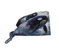 WHJSHOP Orca Killer Whale Casquette de travail pour homme et femme Pour chirurgie, allaitement Noir