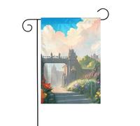 WHJSHOP Outside the Castle Gate Drapeaux de jardin 30,5 x 45,7 cm pour décoration de cour avec une largeur de poteau de 3 cm (drapeau uniquement, mât non inclus)
