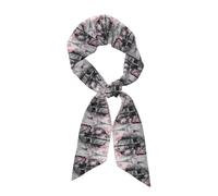 WHJSHOP Paris Street Tour Eiffel Rose Imprimé Floral Longue Bande Écharpe Soie pour Femme Bande Doux et Lisse Rayure Accessoires Sac à Main