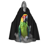 WHJSHOP Parrot In The Smoke Picture Cape à capuche Halloween adulte Vêtements pour homme et femme Manteau pour jeu de rôle