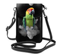 WHJSHOP Parrot In The Smoke Picture Petit sac à bandoulière en cuir pour femme, imperméable et durable