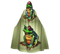 WHJSHOP Peace Tree Frog Picture Cape à capuche pour adulte sans fermeture éclair, confortable et durable pour les jeux de rôle