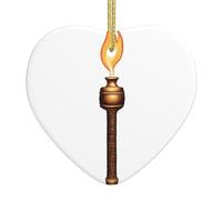 WHJSHOP Pendentif en céramique Motif arbre de Noël 6,9 x 7,6 cm avec impression Peace and Hope avec câble métallique doré pour une suspension facile