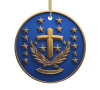 WHJSHOP Pendentif rond en céramique à suspendre en forme de drapeau du Honduras Bleu