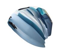 WHJSHOP Penguin Antarctica Ice Print Bonnet en tricot pour adulte - Bonnet extensible doux et confortable pour homme et femme Noir