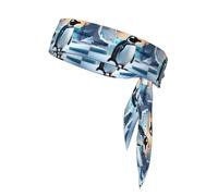 WHJSHOP Penguin Antarctica Ice Printing Foulard de sport absorbant la transpiration et respirant, bandeau de mouvement, foulard double face
