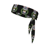 WHJSHOP Petit loup gris avec une couronne, foulard de sport double face, séchage rapide, léger, respirant et réglable