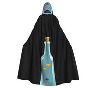 WHJSHOP Petit poisson dans une bouteille en verre - Cape à capuche pour adulte - Sans fermeture éclair - Confortable et durable pour jouer de rôle