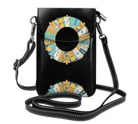 WHJSHOP Petit sac à bandoulière à rabat en cuir pour femme avec motif porte-bonheur - Imperméable et durable