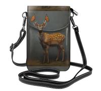 WHJSHOP Petit sac à bandoulière à rabat en cuir pour femme, motif papillon sur un cerf Sika, imperméable et durable