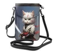 WHJSHOP Petit sac à bandoulière en cuir pour femme avec motif de chat avec une épée, imperméable et durable