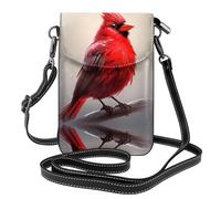 WHJSHOP Petit sac à bandoulière en cuir pour femme avec motif oiseau rouge, imperméable et durable