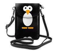 WHJSHOP Petit sac à main pour téléphone portable 19,3 x 12,4 cm avec motif pingouin mignon pour femme, parfait pour la marche, le camping, noir