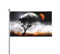 WHJSHOP Planet View Prints Drapeau de décoration extérieure 0,9 x 1,5 m - Couvre-lit en polyester vif pour cour, terrasse et célébrations festives