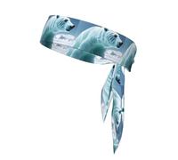 WHJSHOP Polar Bear Ice Print Foulard de sport absorbant la transpiration et respirant, bandeau de mouvement, foulard double face
