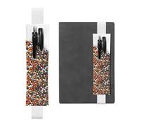 WHJSHOP Porte-stylo en cuir blanc avec bande élastique réglable de 21,1 à 4,6 cm pour ordinateur portable, agenda, journal intime