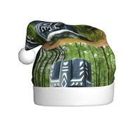 WHJSHOP Primitive Totem Pattern - Chapeau de Noël en peluche pour homme et femme - Pour adulte - Nouvel An