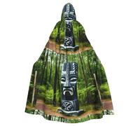WHJSHOP Primitive Totem Picture Cape à capuche pour adulte sans fermeture éclair, confortable et durable pour les jeux de rôle