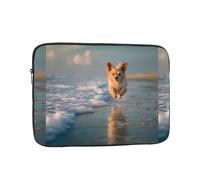 WHJSHOP Puppy Running by The Sea Housse pour ordinateur portable - Housse résistante aux chocs pour ordinateur portable pour homme et femme, voyage d'affaires, école et bureau