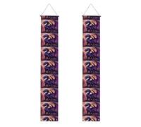WHJSHOP Purple and Wirte Bannière de porche avec impression dragons - Robuste, durable, lavable et réutilisable, décoration de remise de diplôme 30,5 x 180,3 cm