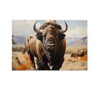 Whjshop Puzzles de 1 000 pièces Whjshop - Imprimé de troupeau de bison d'Amérique du Nord - Puzzles éducatifs intellectuels en bois - Puzzles amusants pour soulager le stress
