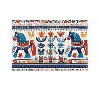 Whjshop Puzzles de 1000 pièces Whjshop Suédois Dala Cheval Folklorique Imprimé Folklorique Puzzles éducatifs intellectuels en bois Puzzles amusants Puzzles anti-stress