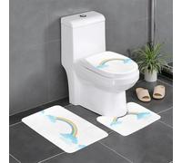 WHJSHOP Rainbow Bridge in The Sky Prints Lot de 3 tapis de sol pour salle de bain, tapis de douche, antidérapant, séchage rapide