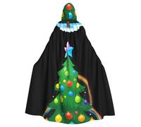 WHJSHOP Rainbow On The Christmas Tree Picture Halloween Cape à capuche pour homme et femme