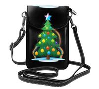 WHJSHOP Rainbow On The Christmas Tree Picture Petit sac à bandoulière en cuir pour femme, imperméable et durable