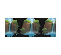 WHJSHOP Rainbow Under The Waterfall Prints Tapis de souris extra large pour ordinateur de bureau et clavier de jeu antidérapant Version épaisse 30,5 x 80 cm