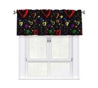 WHJSHOP Rideau à motif arc-en-ciel Gay Pride avec tringle courte, 137,2 x 45,7 cm pour la plupart des tringles à rideaux standard ou décoratives, pour cuisines, salles de bains, buanderies
