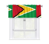 WHJSHOP Rideau à motif drapeau de la Guyane avec tringle courte 137,2 x 45,7 cm pour embellir les fenêtres de cuisine, salles de bains, buanderies et studios