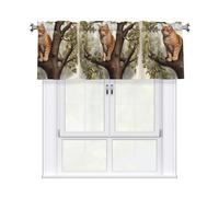WHJSHOP Rideau photo chat dans la cime des arbres avec tringle courte, 137,2 x 45,7 cm pour améliorer les fenêtres de cuisine, salles de bains, buanderies et studios