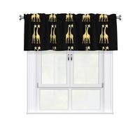 WHJSHOP Rideau photo girafes câlinant les uns les autres avec tringle courte, 137,2 x 45,7 cm pour améliorer les fenêtres de cuisine, salles de bains, buanderies et studios